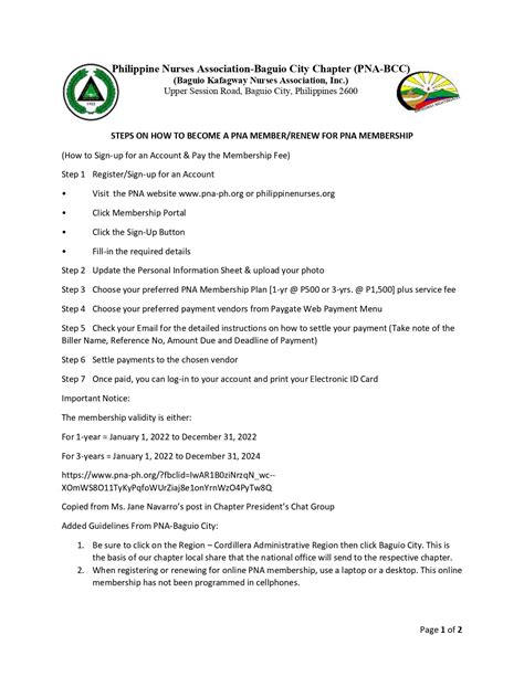 how to renew pna membership|Dear Nurses: Application for PNA .